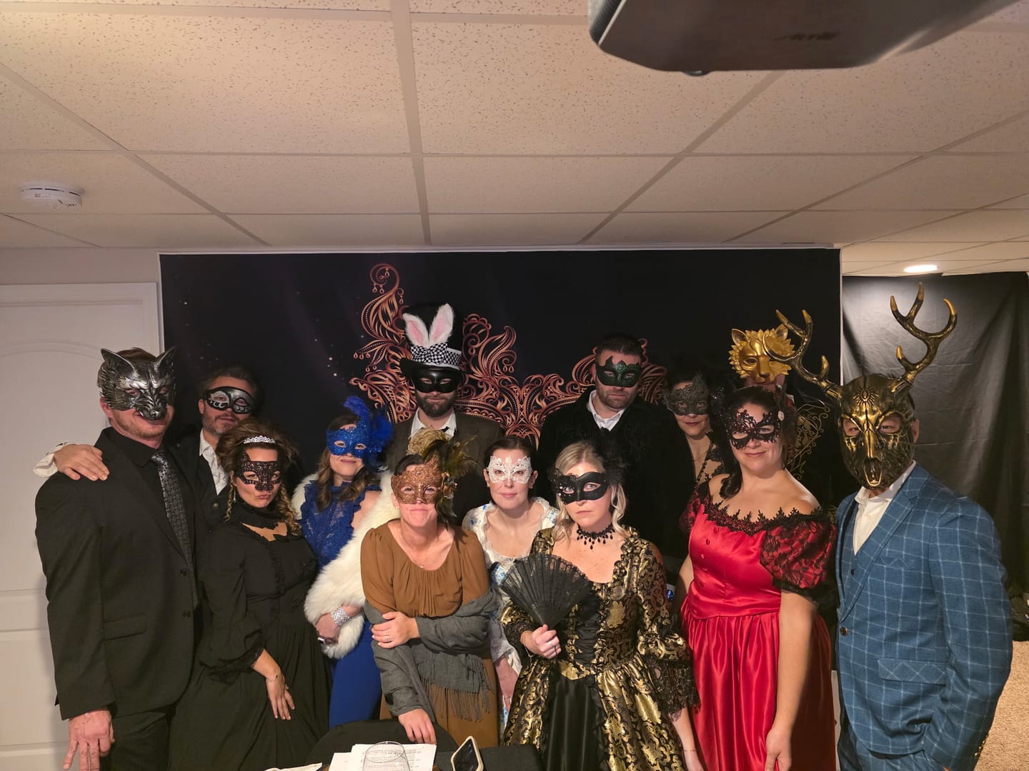 Customer photo review of Masquerade Ball/Carnival Murder Mystery Host Your Own Game Kit