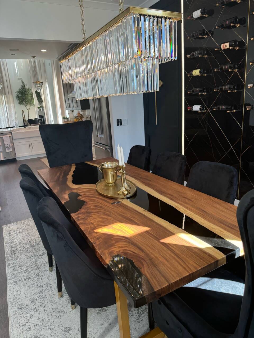 Customer photo review of Extra Large Walnut Wood River Epoxy Table– Handcrafted Conference Table CT49