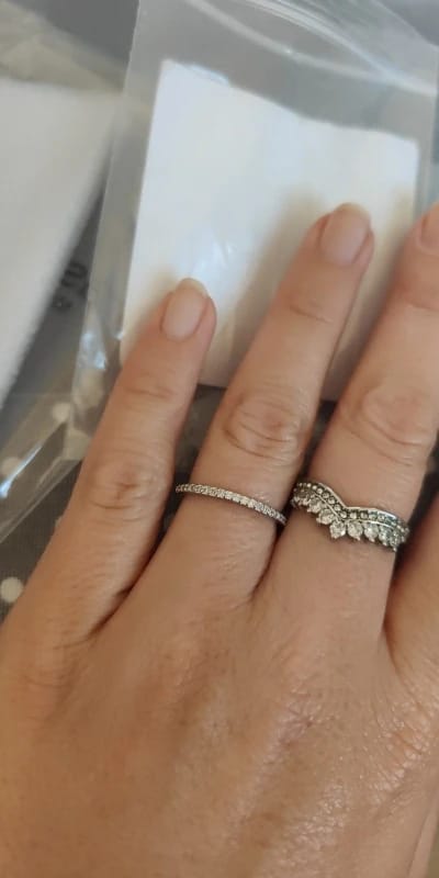 Customer photo review of 2mm Half Eternity Wedding Band