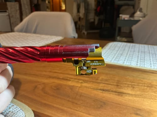 Customer photo review of TTI AIRSOFT Infinity One Piece Full CNC TDC Hop-Up Chamber for TM Hi-Capa -  Gold