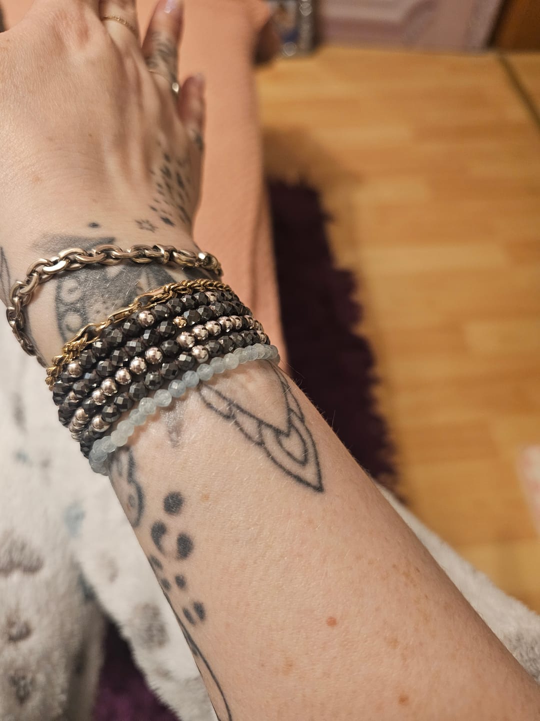 Customer photo review of Maris Aquamarin Armband