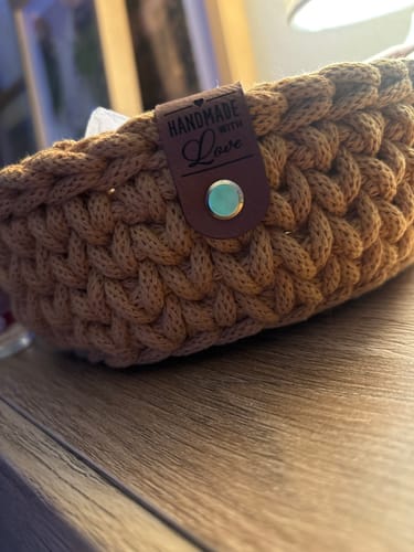 Customer photo review of Label-Set "Handmade With Love" Kunstleder Label für Häkelkörbe, Label aus Kunstleder - CS0050