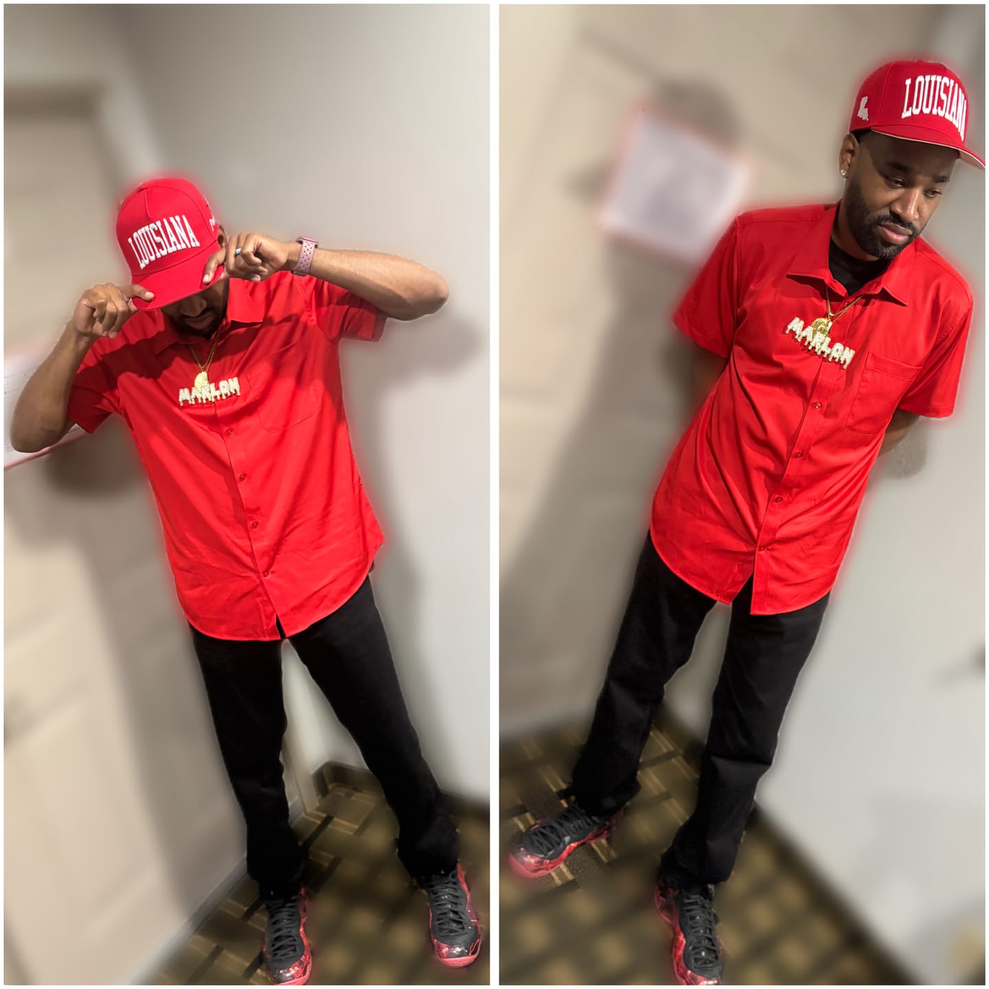 Customer photo review of LOUISIANA SNAPBACK - CRIMSON EDITION
