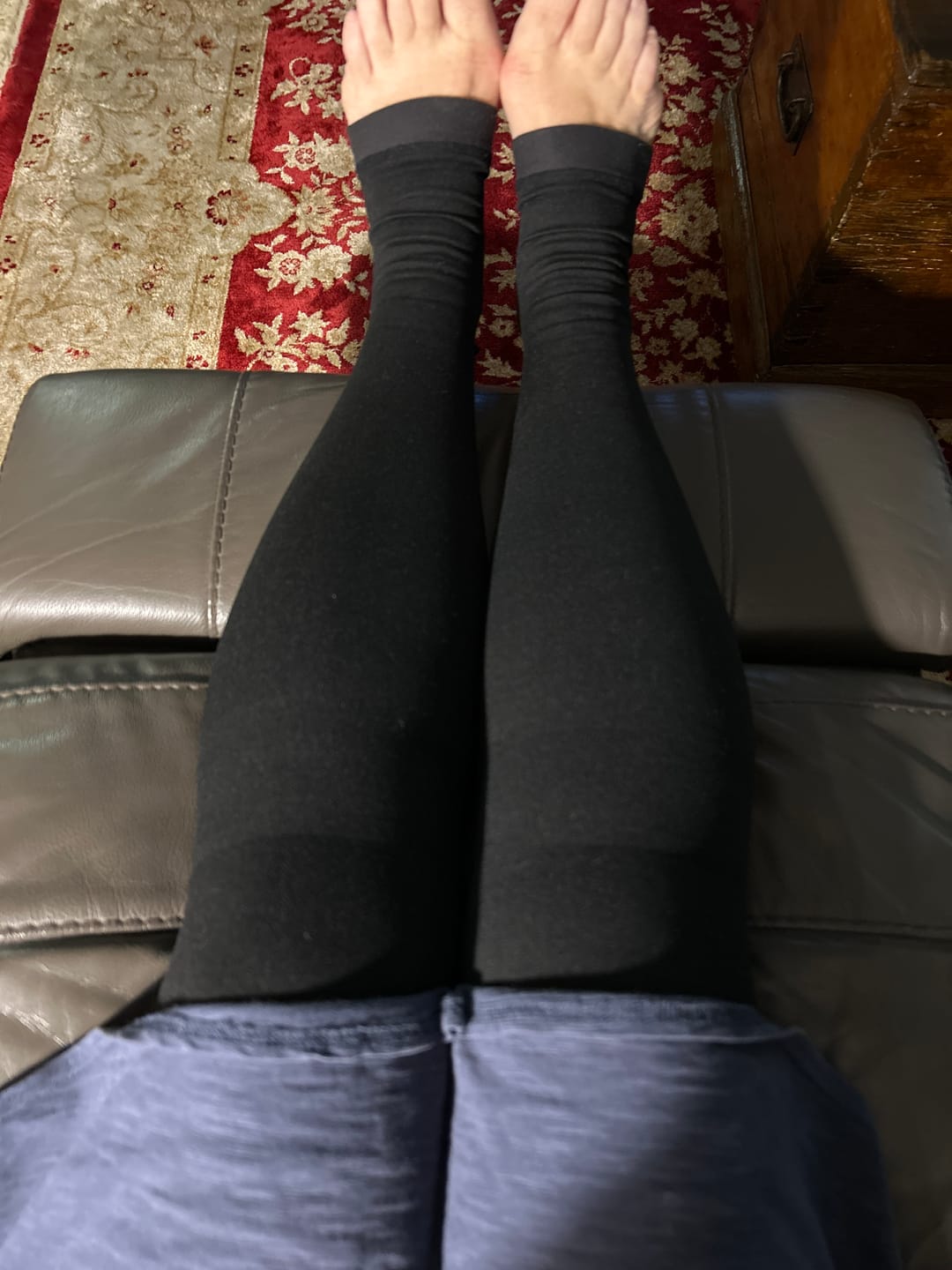 Customer photo review of NuSoothe® Open-Toe High Waisted Compression Tights