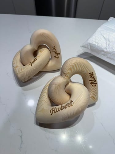 Customer photo review of Romantic Couple - Personalized Infinity Heart Sculpture