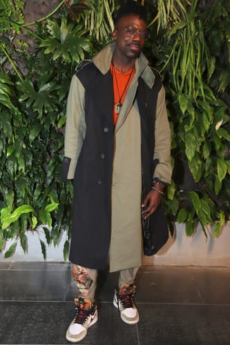 Customer photo review of Retro Contrast Patchwork Lapel Long Trench Coat