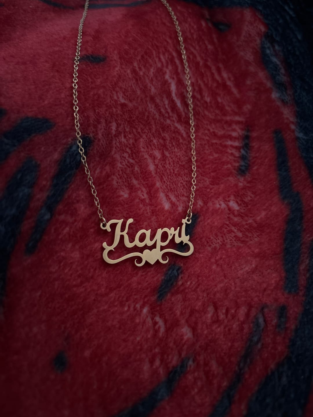 Customer photo review of Love Heart Name Necklace