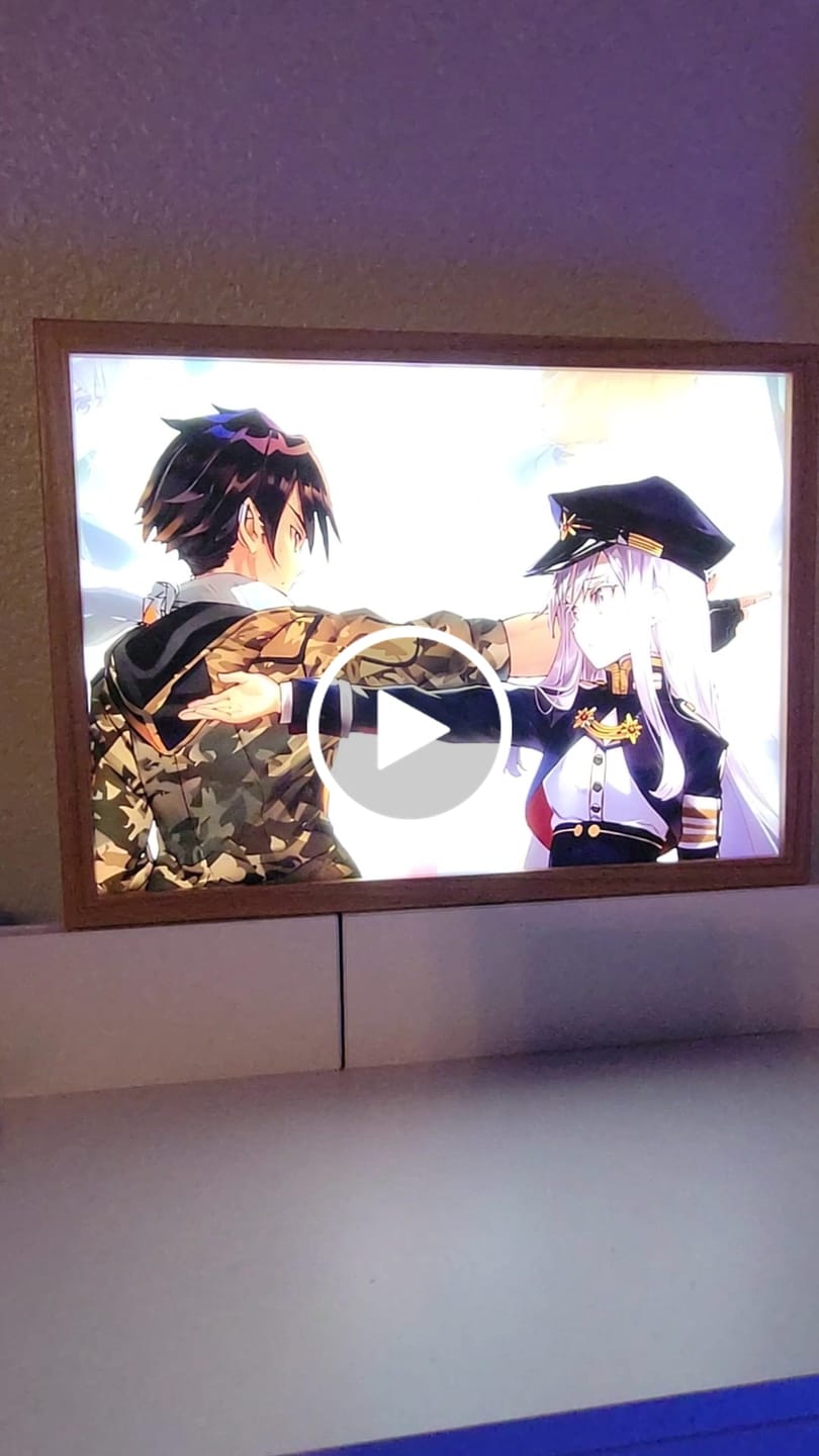 Customer video review of Custom LED Light Painting | Anime & Art Gifts Photo Frames Wall Art