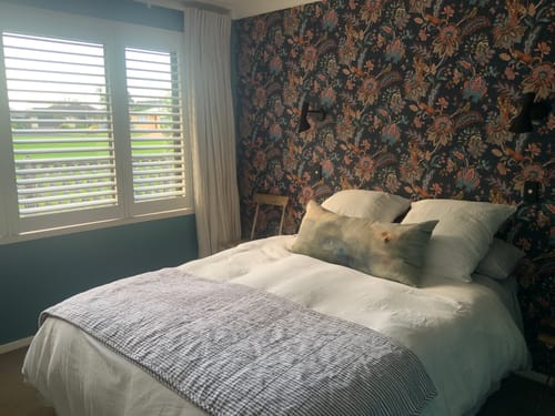 Customer photo review of Zari Wallpaper Navy - Last 3 Rolls