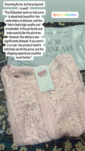 Customer photo review of Hoor Rose Beige Viscose Georgette Kurta