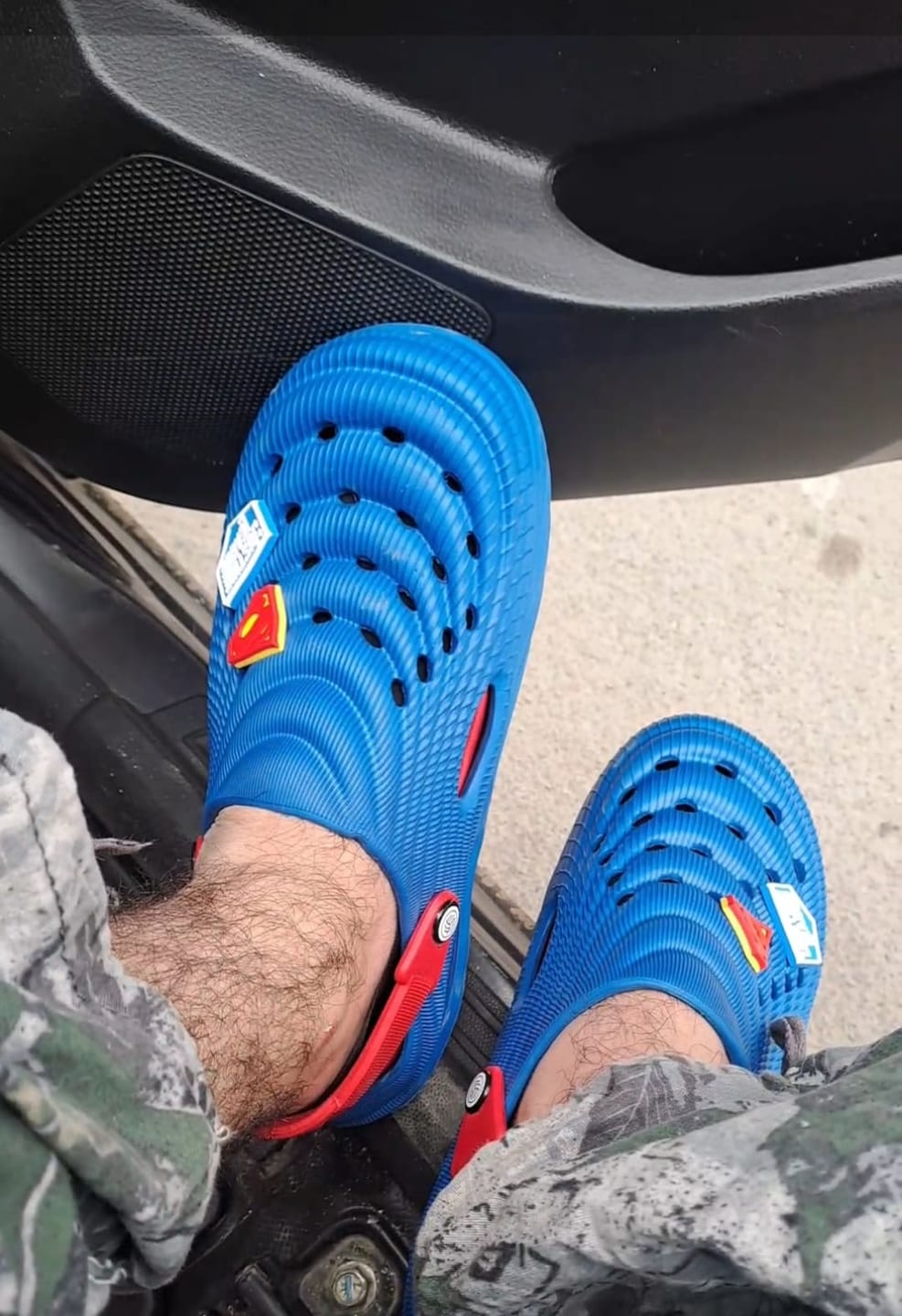 Customer photo review of Justice League PowerGrip Clogs