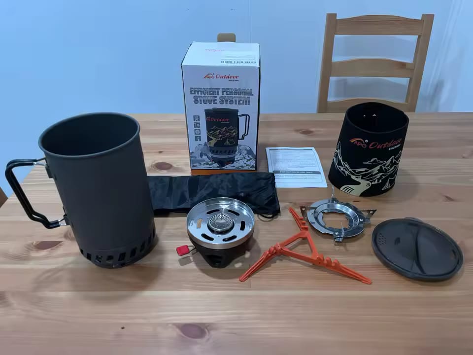 Customer photo review of Tragbares 1400ml Camping-Kochsystem mit Gaskocher