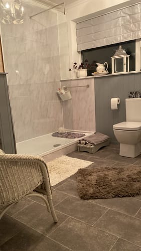 Customer photo review of ShowerWorX 1200mm Wet Room 8mm Screen & Support Bar