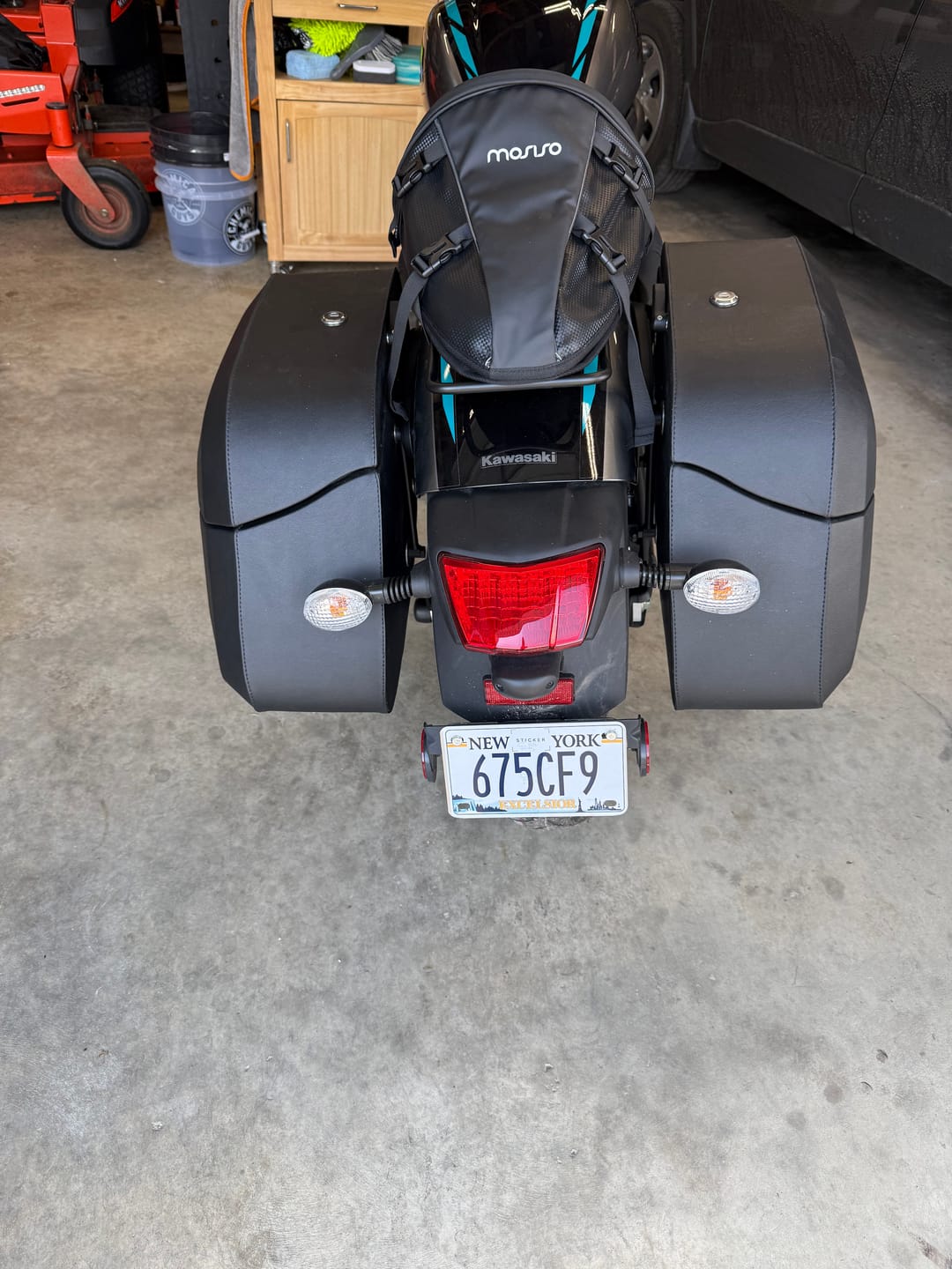 Customer photo review of 40L - Lamellar Raven Extra Large Kawasaki Vulcan S VN650 Leather Covered Motorcycle Hard Saddlebags