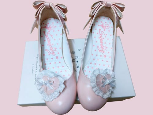 Customer photo review of Sweet retro polka dot wedge Mary Janes