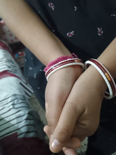Customer photo review of Red – “Crimson Charm Women’s Bangle” (Pack of 1 Pair) (2 pis)