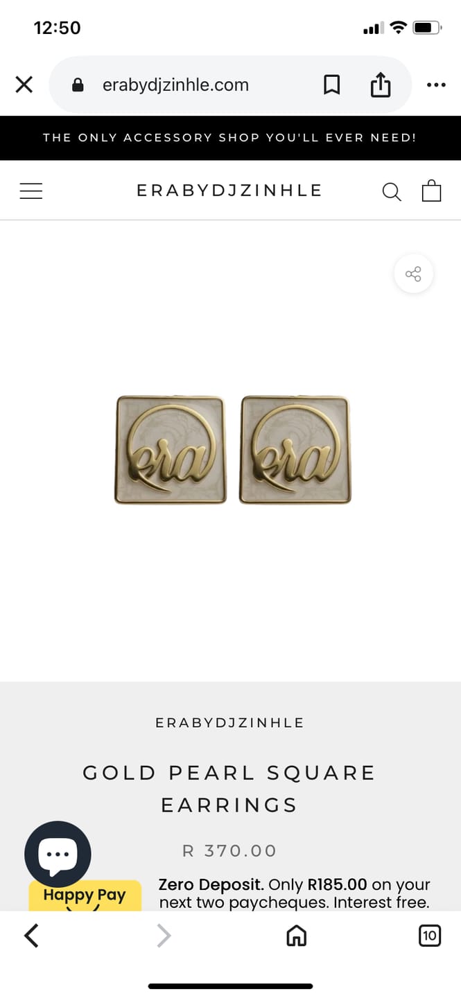 Customer photo review of Gold Pearl Square Drop Earring