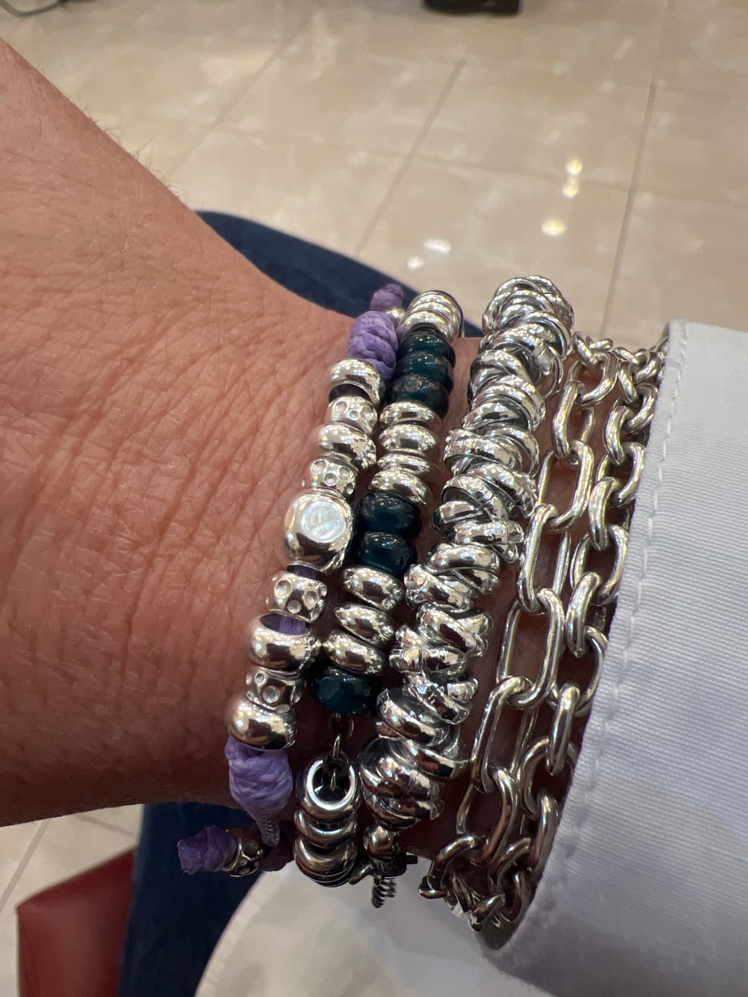Customer photo review of Cordoncino e Granelli Argento