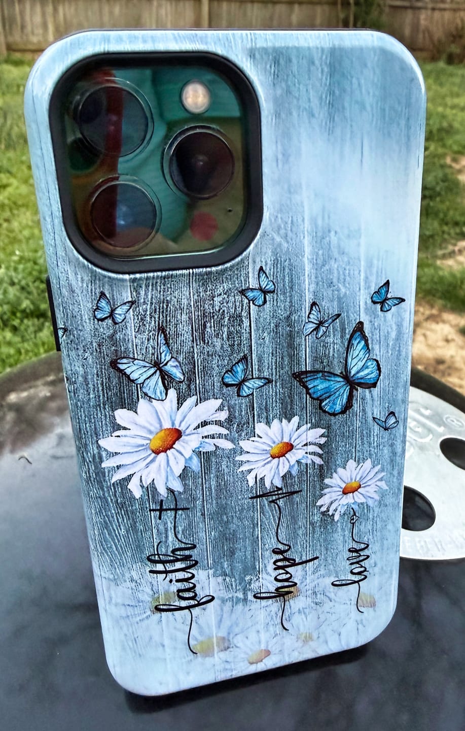 Customer photo review of Faith Hope Love Daisy Butterfly Phone Case - Christian Phone Cases