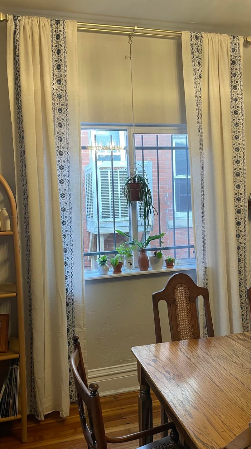 Customer photo review of Floral Embroidered Linen Blend Curtains