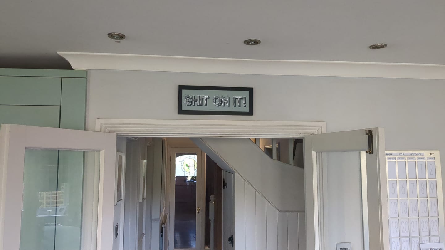 Customer photo review of Shit On It! Framed Print (New Style)