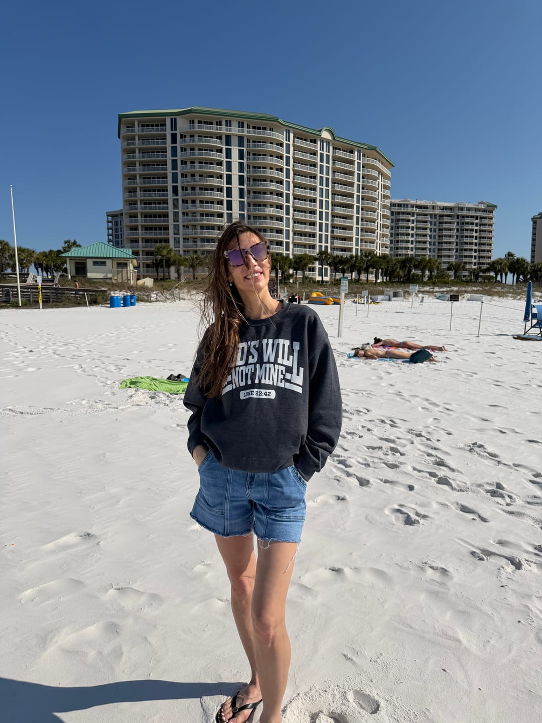 Customer photo review of God's Will Not Mine Sweatshirt
