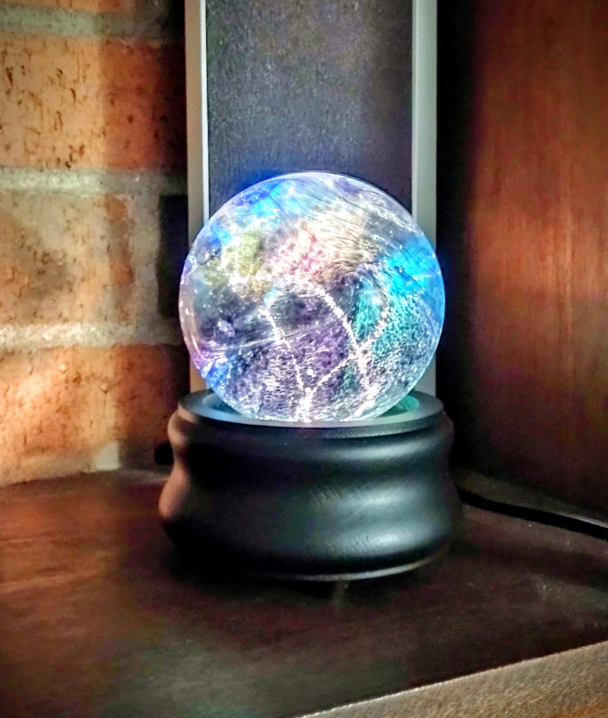 Customer photo review of Dichroic Explosion Orb with Cremation Ash