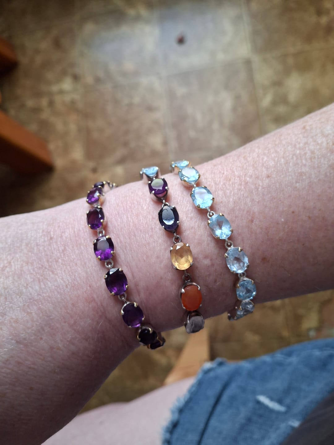 Customer photo review of Faceted Amethyst Bracelet