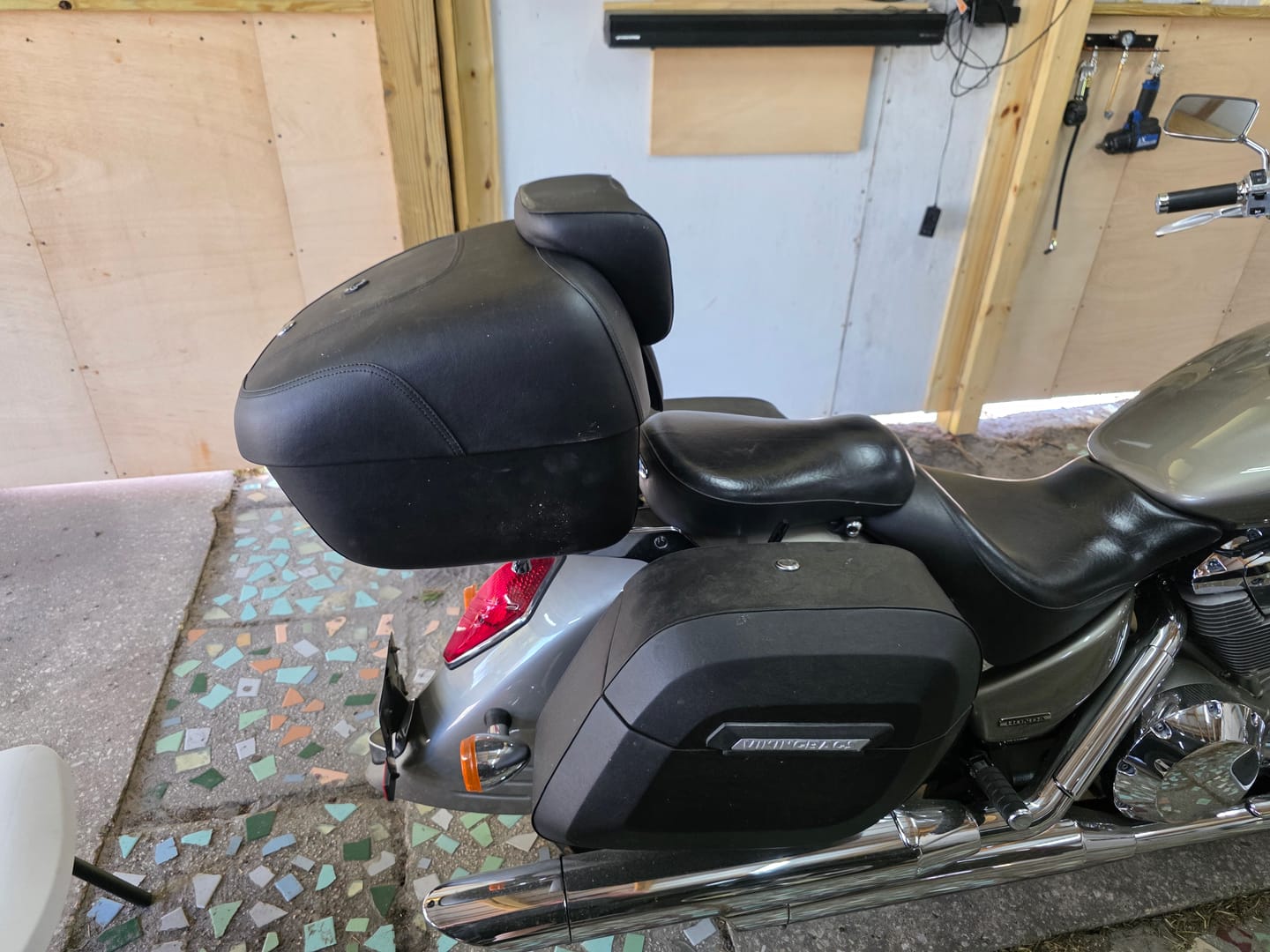 Customer photo review of 44L - Premium Extra Large Leather Wrapped Hard Motorcycle Trunk