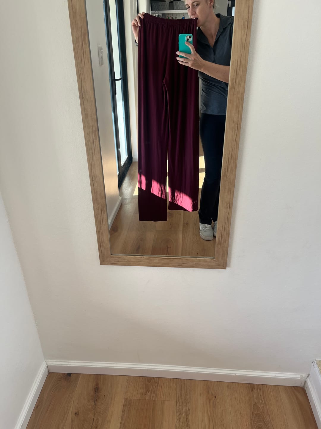 Customer photo review of Dark Maroon Lounge Pants