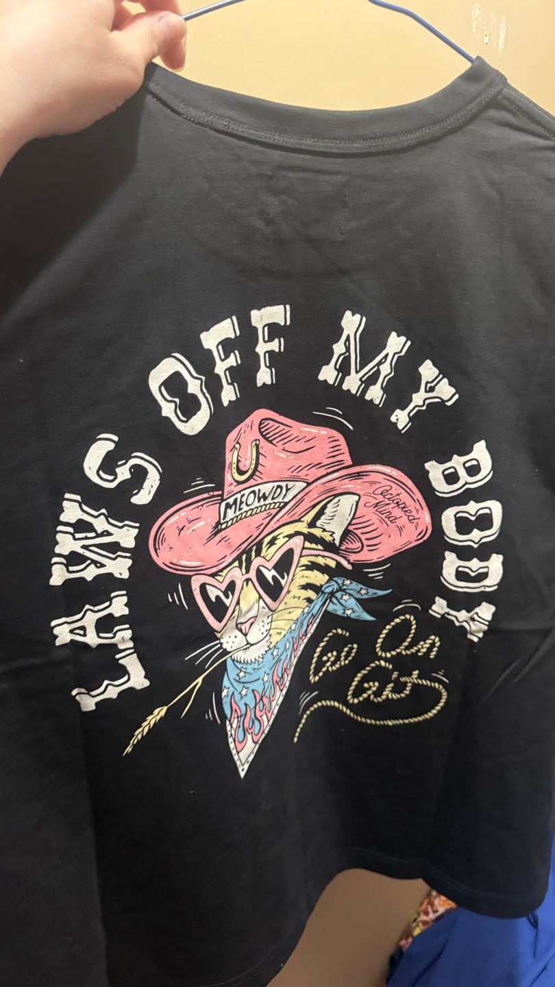 Customer photo review of Laws Off My Body T-Shirt