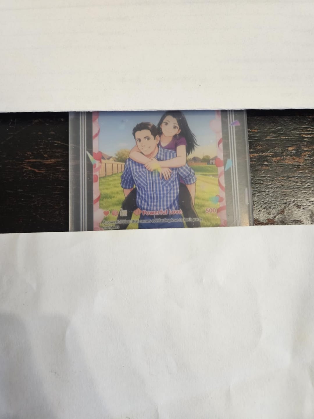 Customer photo review of Custom Pokémon Cards with Anime Picture, Personalized Poke Cards Animated Style Gifts for Him and Her - CPC-04.B