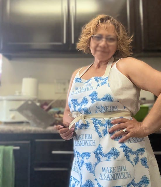 Customer photo review of Make Him A Sandwich Apron