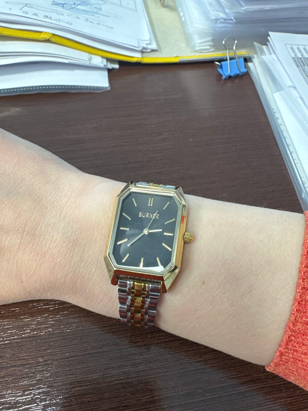 Customer photo review of Ruby Petite Gold Burgundy