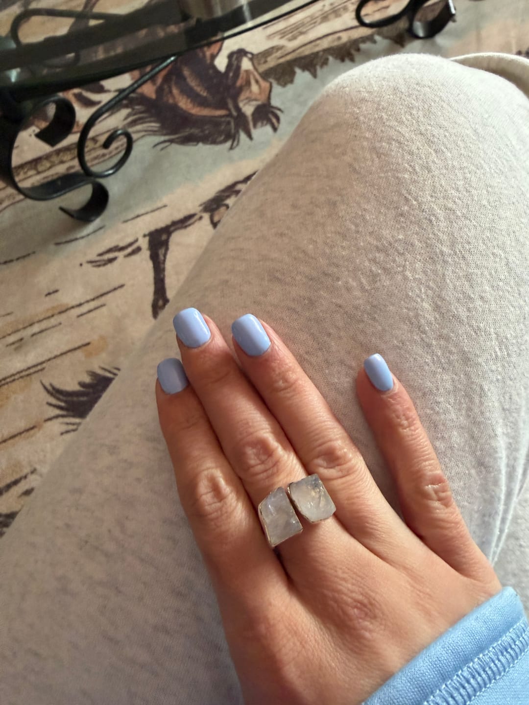 Customer photo review of Moonstone double silver ring