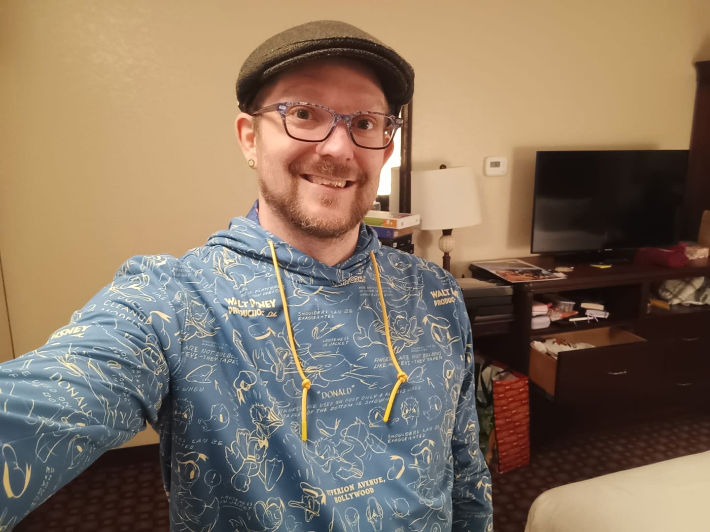 Customer photo review of Disney’s Donald Duck "Designing Donald" – Performance Hoodie