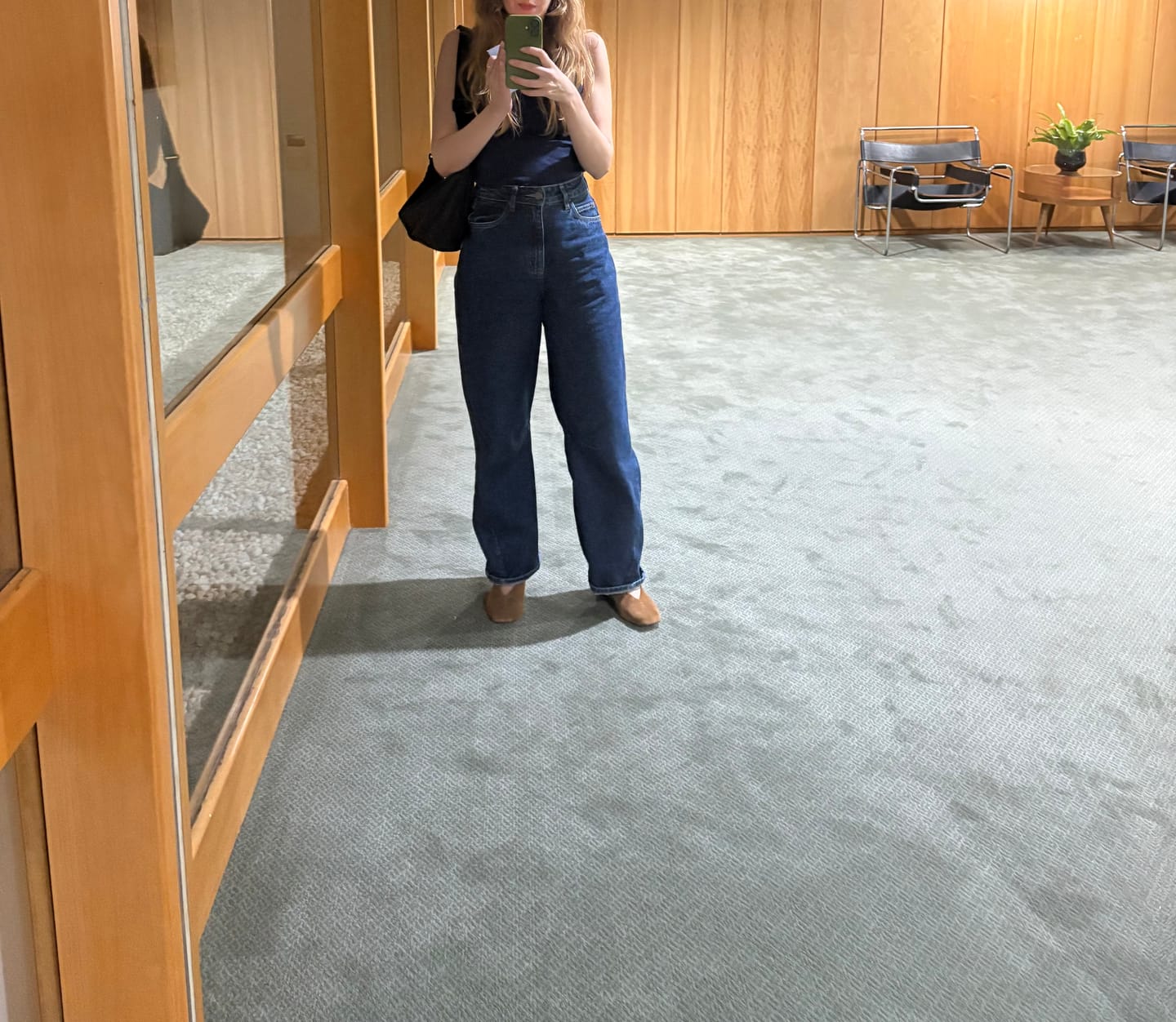 Customer photo review of Calça Jeans Balloon Baobá Azul Escuro