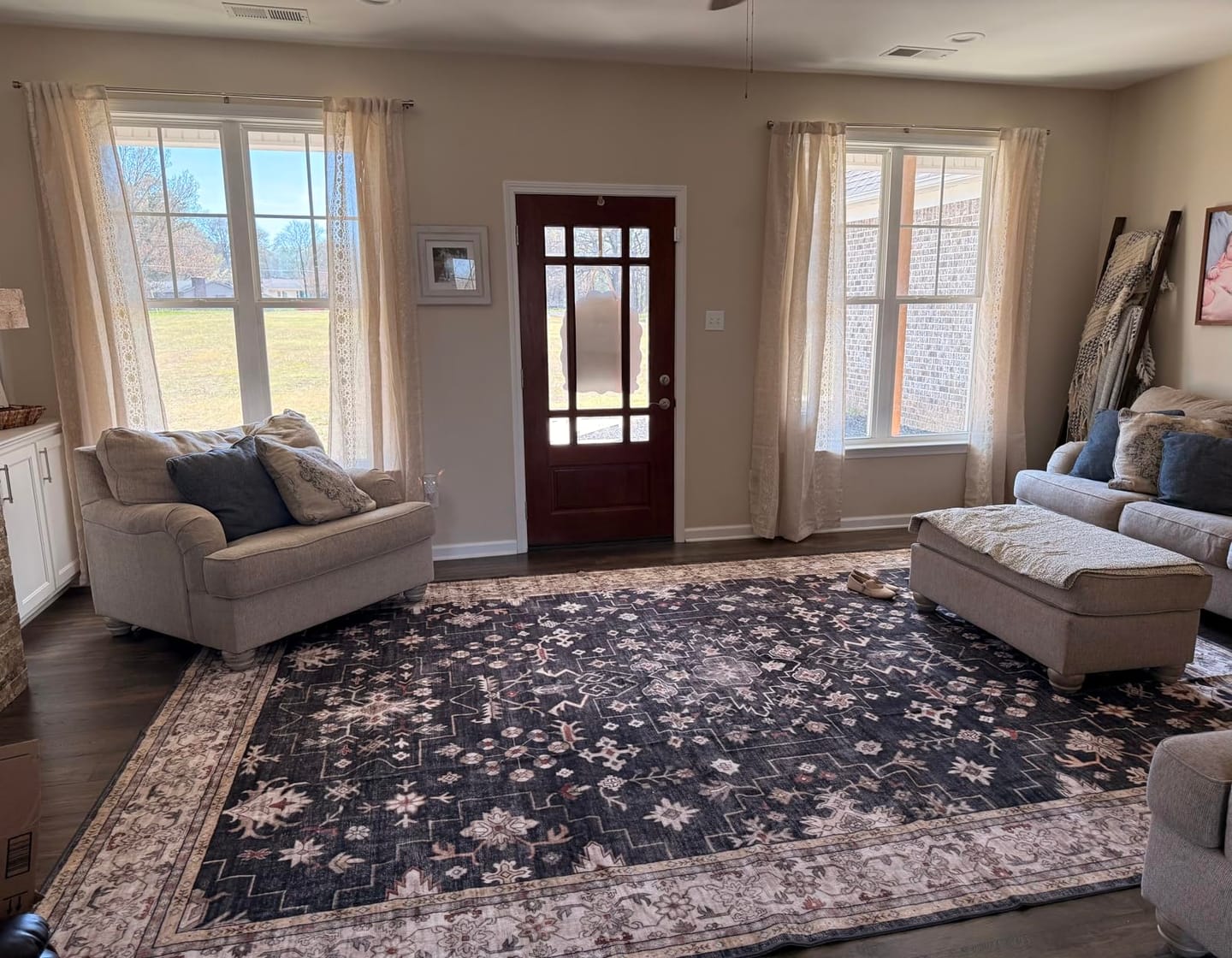 Customer photo review of Floral Embroidered Linen Blend Curtains