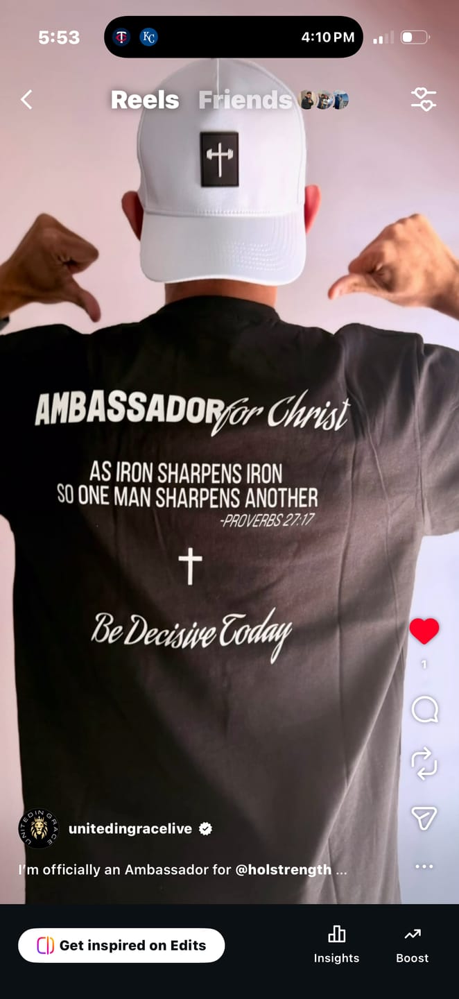 Customer photo review of Ambassador For Christ Premium Tee