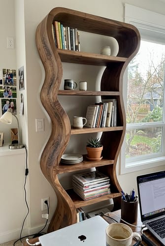 Customer photo review of Organic Sculpture Wavy Bookshelf For Living Room Or Office Furniture