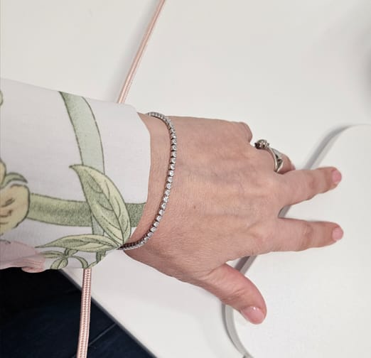 Customer photo review of Minimal Tennis Bracelet