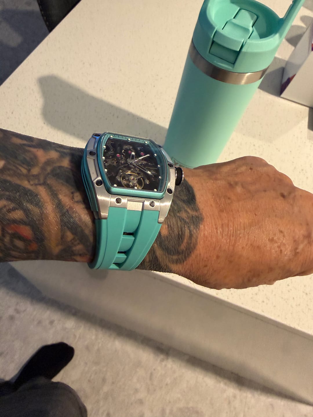 Customer photo review of JC-9-198G-1 Automatic Tourbillon Skeleton Men’s Watch
