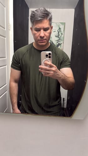 Customer photo review of Training Sport Tee - Army Green