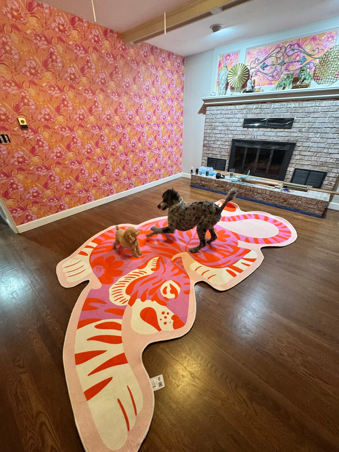 Customer photo review of Pink Vintage Tiger Shaped Rug by Jessica Miller