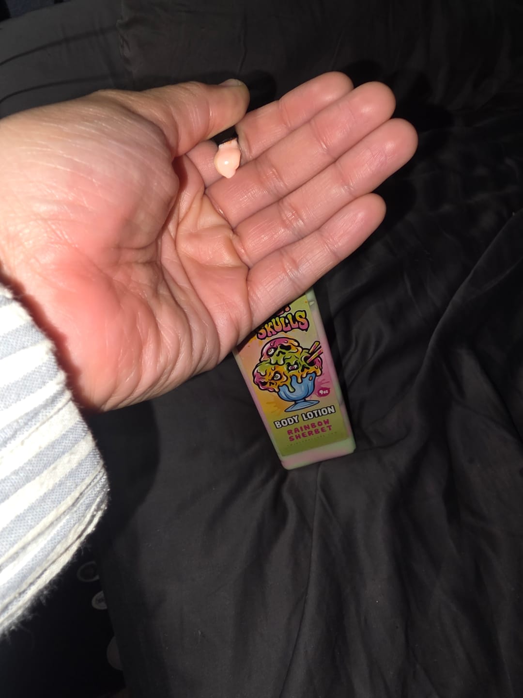 Customer photo review of Sherbet Skulls Body Lotion