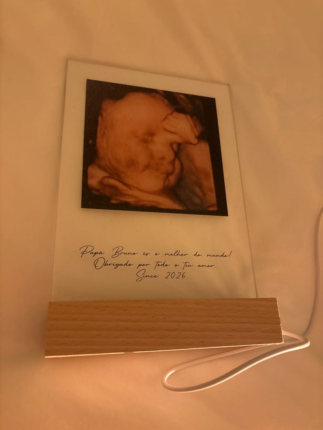 Customer photo review of Placa Frase & Fotografia Personalizável
