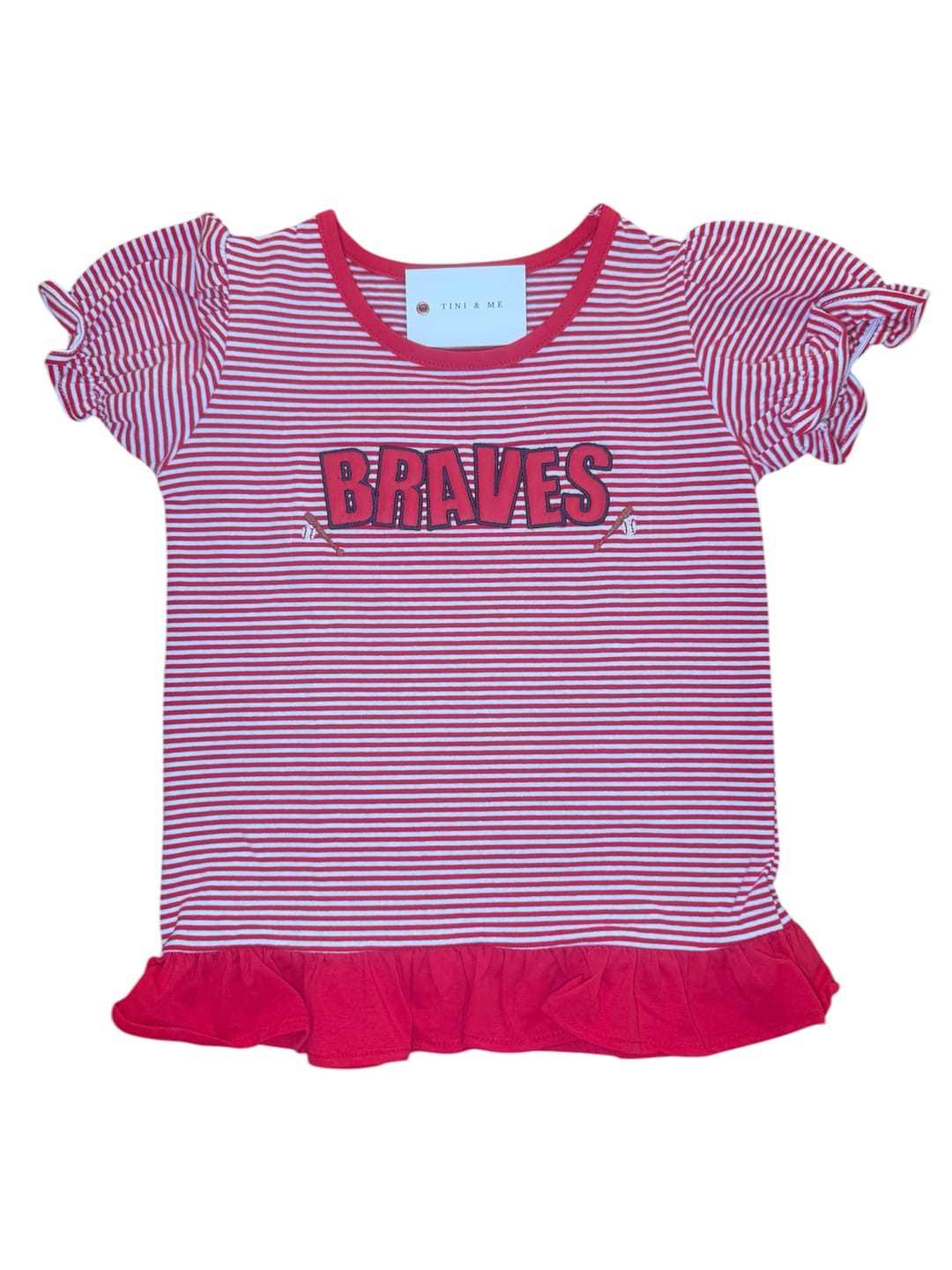 Customer photo review of Ruffle Stripe Short Sleeve Shirt