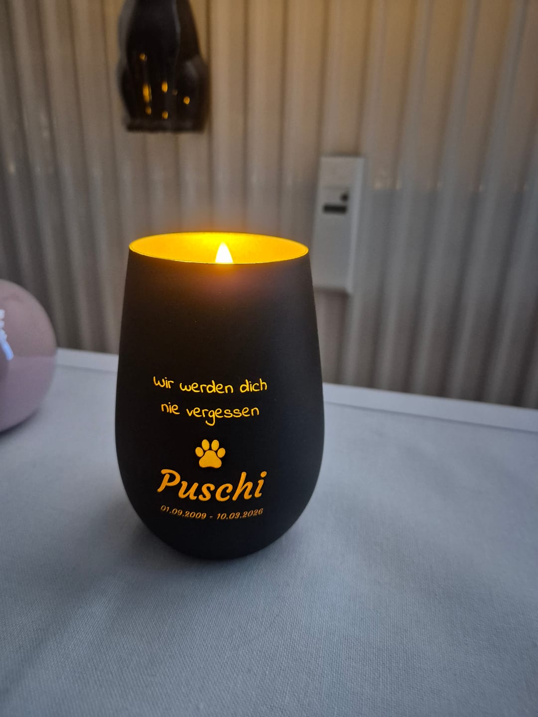 Customer photo review of Personalisiertes Gedenklicht