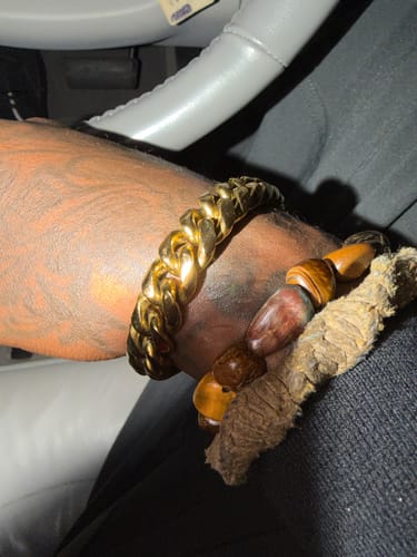 Customer photo review of 12mm Miami Cuban Link Bracelet KRKC