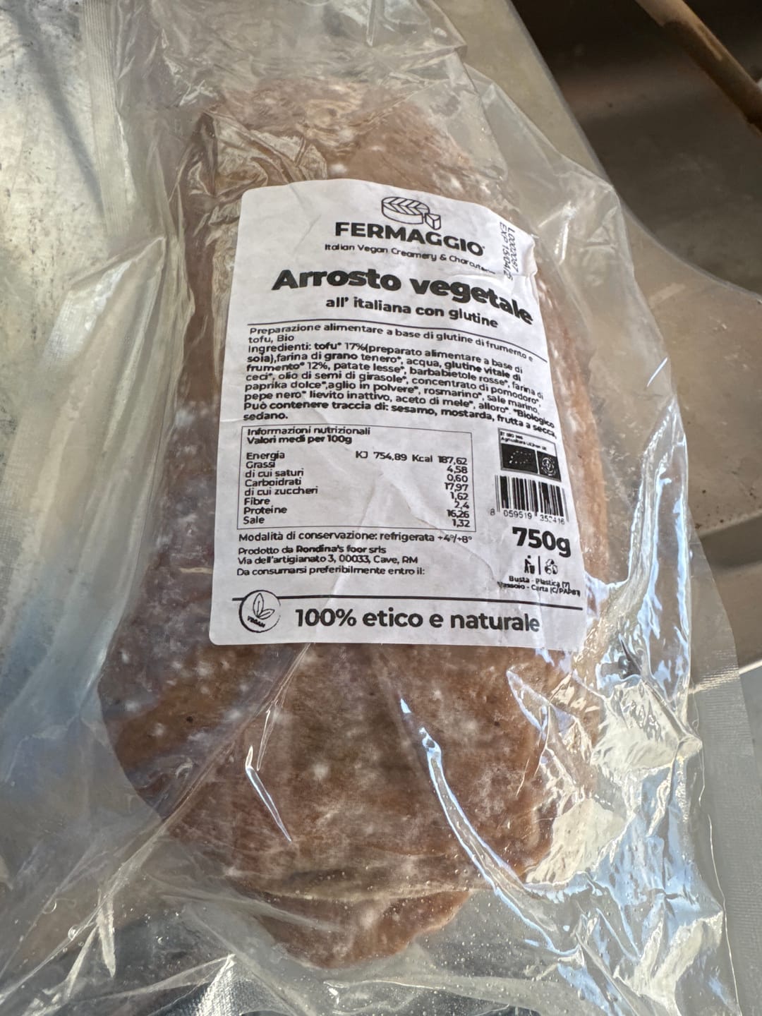 Customer photo review of Arrosto vegetale all'italiana con glutine Formato Convenienza Bio 750g - Fermaggio®
